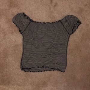 striped off the shoulder top